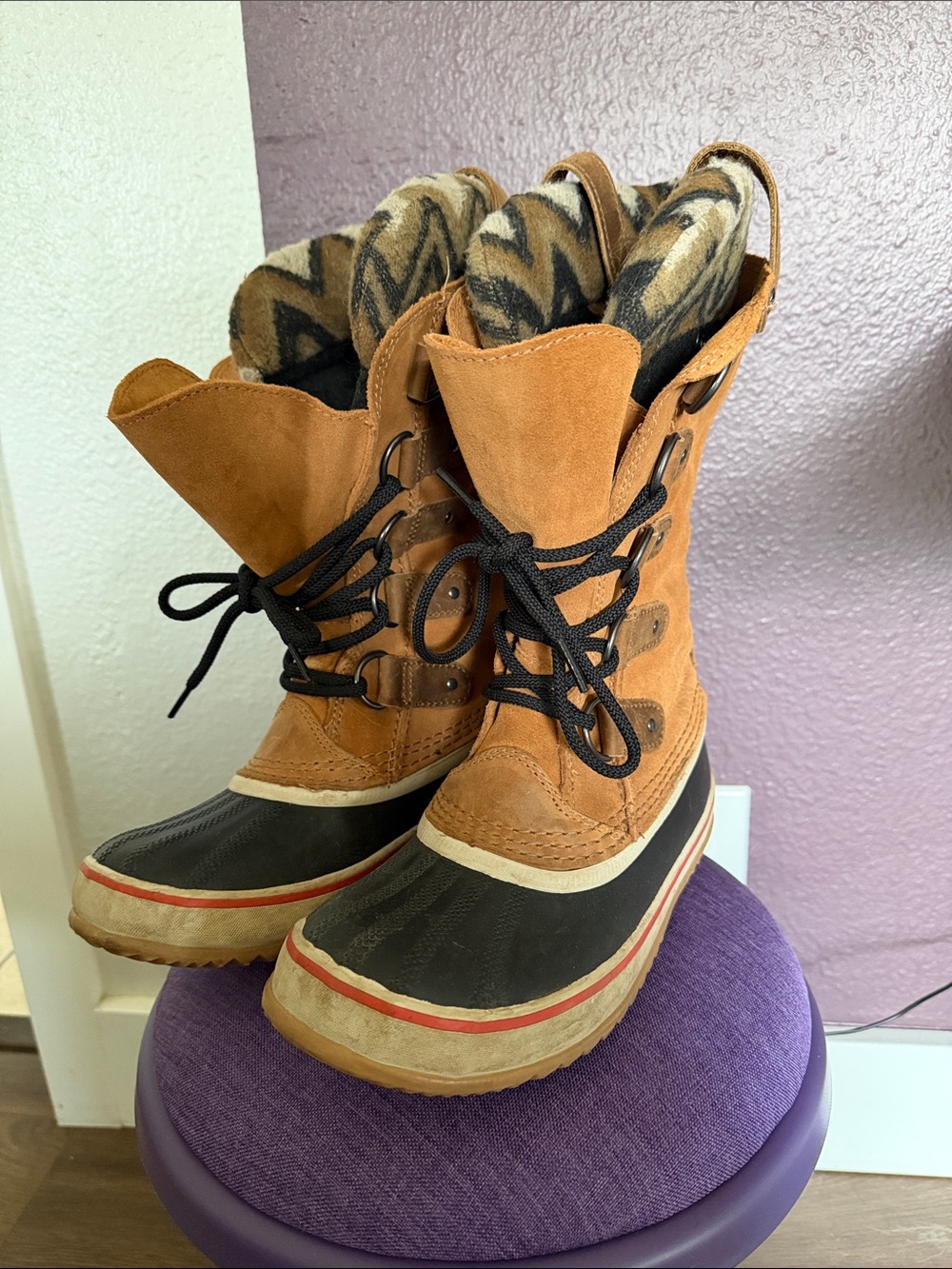 Sorel Boots Womens Sz 7 Joan of Arctic Knit Winter Waterproof Snow